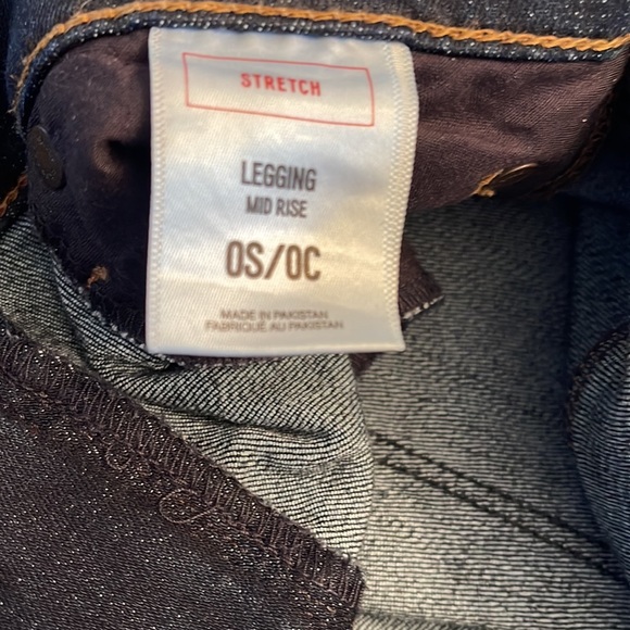 Express Stretch Legging Mid-Rise dark wash Jeans size O short  0S - Picture 7 of 13